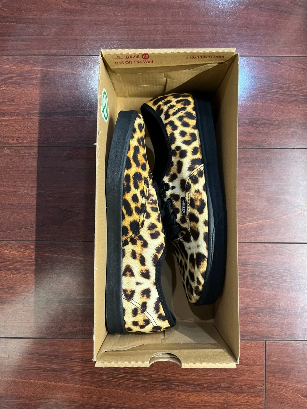 Womens 7.5 Vans Authentic Lowpro Leopard Print Low Top Shoe Sneaker New HALF BOX